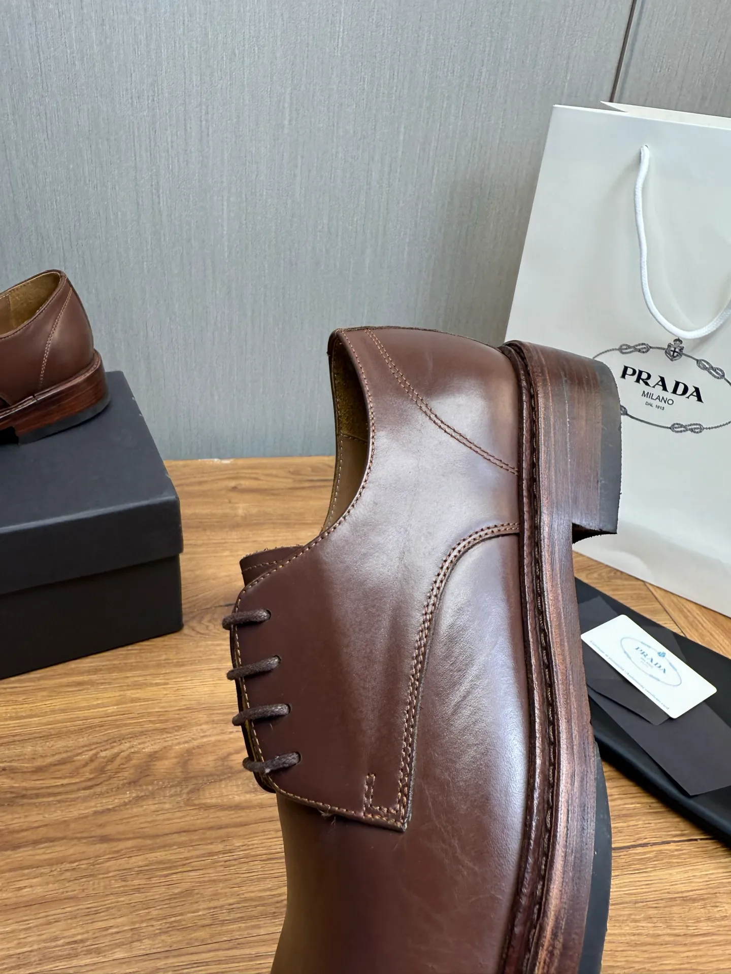 Men's shoes💰760💰 Prada.PRADA men's business casual leather shoes, 1:1 shipment ⬆️Luxurious and noble👞All imported original brand leather materials, just to create a more comfortable wearing experience, upper: original cowhide ➕Imported full cow lining, original genuine leather outsole ✔️36-45 (38.45 non-returnable)
